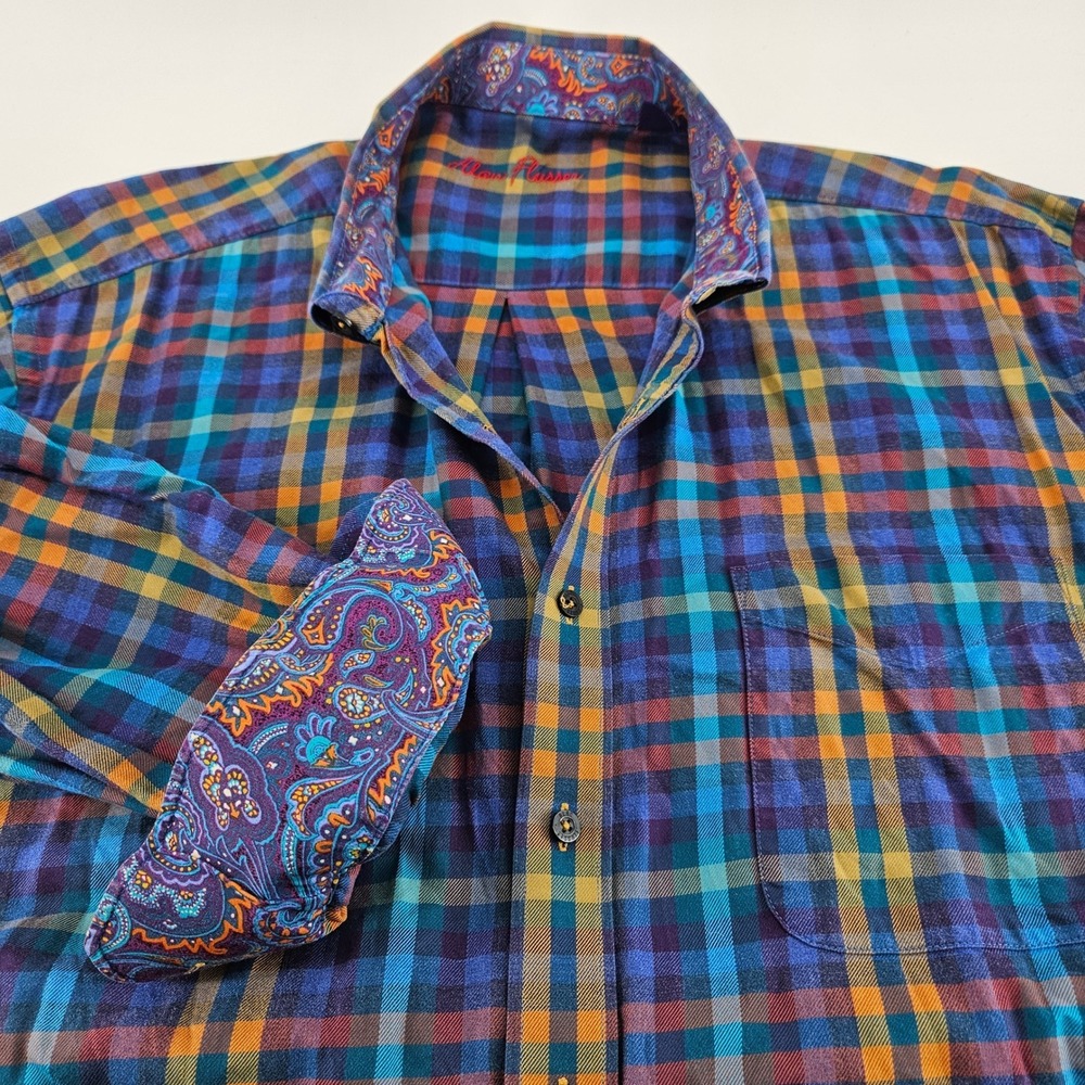Alan‎ Flusser Men's Long Sleeve Plaid Button-Down Shirt